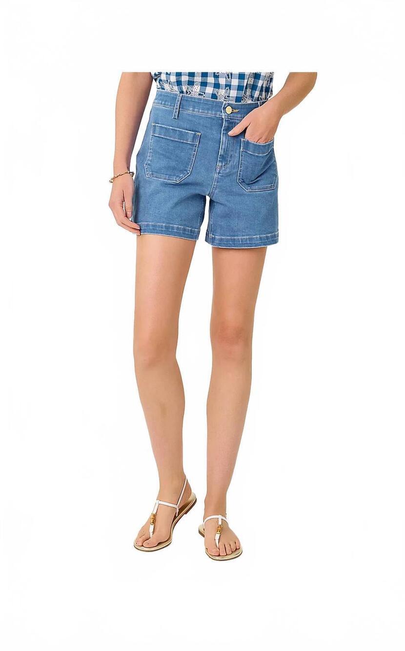NEW LILLY PULITZER harleen high rise short in rosanna wash